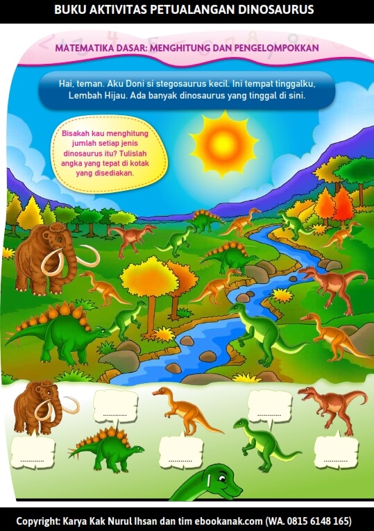 Buku Aktivitas Petualangan Dinosaurus contoh 1 Buku Aktivitas Petualangan Dinosaurus contoh 1