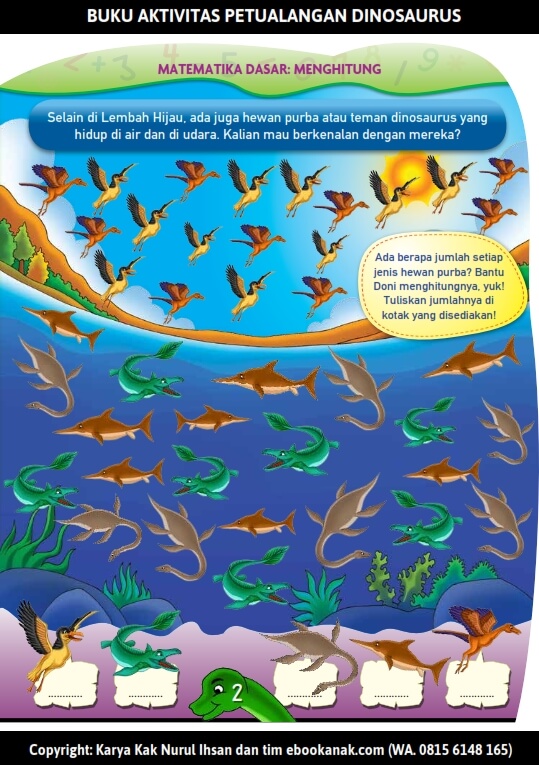 Buku Aktivitas Petualangan Dinosaurus contoh 2 Buku Aktivitas Petualangan Dinosaurus contoh 2