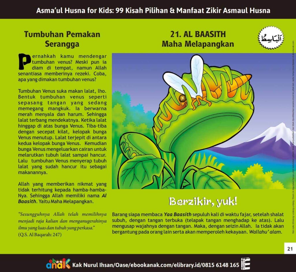 Asmaul Husna for Kids, 99 Kisah pilihan dan Manfaat Zikir Asmaul Husna Jilid Kedua, hal 21 (2)
