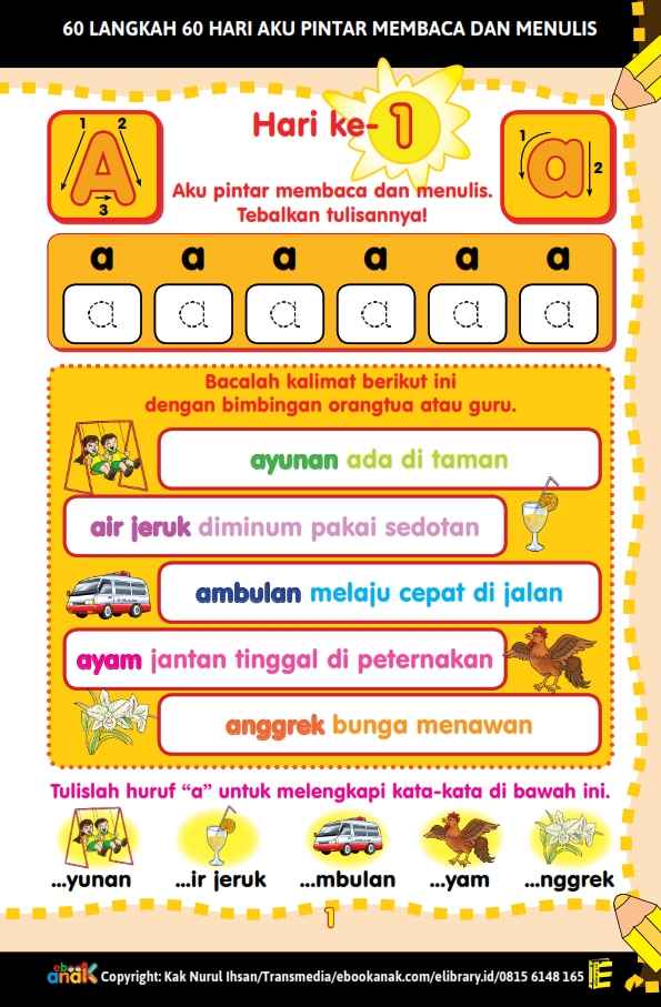 E060. 60 Langkah 60 Hari Aku Pintar Membaca dan Menulis (Edisi Pertama) (2) E060. 60 Langkah 60 Hari Aku Pintar Membaca dan Menulis (Edisi Pertama) (2)